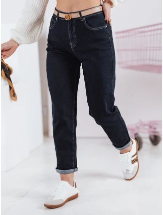 Dámske džínsové nohavice mom fit STRAIGHTY tmavomodré FashionStreet UY2390 Dámske džínsové nohavice mom fit STRAIGHTY tmavomodré FashionStreet UY2390