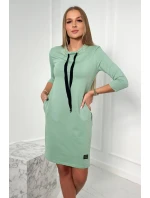 Šaty viazané pri krku tmavo mätové