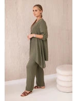 Súprava blúzka + nohavice s príveskom light khaki