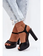 Dámské sandály na vysokém podpatku Černé Nelissey