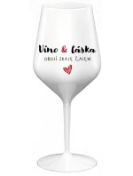 VÍNO A LÁSKA: OBOJÍ ZRAJE ČASEM - bílá nerozbitná sklenice na víno 470 ml VÍNO A LÁSKA: OBOJÍ ZRAJE ČASEM - bílá nerozbitná sklenice na víno 470 ml