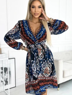 Šifónové šaty 516-1 indický vzor - Numoco