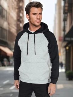 Pánska šedá základná mikina FashionStreet BX5892