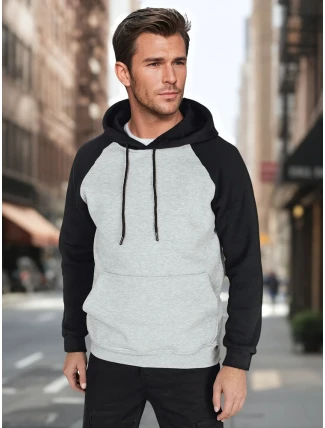 Pánska šedá základná mikina FashionStreet BX5892