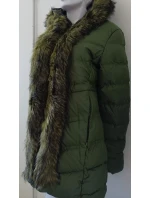 Dámska zimná bunda s kožušinou W749 zelená - Goodlooking