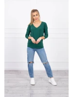 Blúzka s výstrihom do V zelená