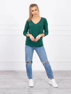 Blúzka s výstrihom do V zelená