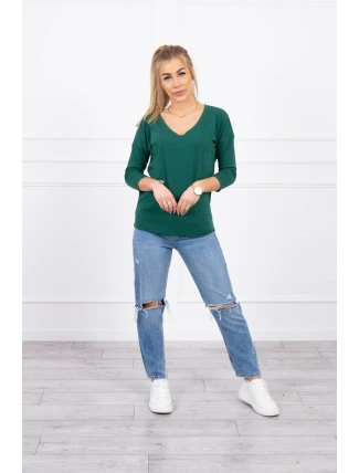 Blúzka s výstrihom do V zelená