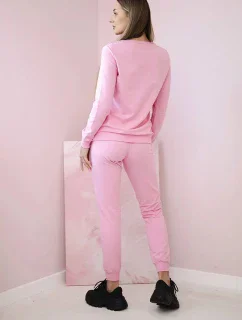 Dámska bavlnená súprava s ozdobnými srdiečkovými cukríkmi ružovej farby