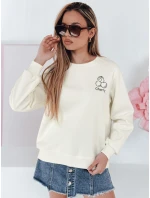 Dámska nadrozmerná mikina s výšivkou CHERSOFT ecru FashionStreet BY1400 Dámska nadrozmerná mikina s výšivkou CHERSOFT ecru FashionStreet BY1400