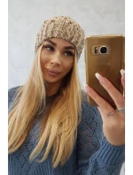 Fleecová čiapka Roksana K209 tmavo béžová