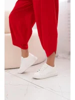 Súprava bavlnená blúzka + nohavice červená