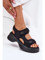 Dámske sandále so zlatými detailmi Black Luvira Dámske sandále so zlatými detailmi Black Luvira