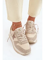 Dámske kožené semišové tenisky na platforme Kobbo 100103 Beige Dámske kožené semišové tenisky na platforme Kobbo 100103 Beige