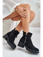 Dámske členkové čižmy so vzorom Azura Heel Black Oviria