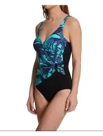 Jednodielne plavky 7356 M3 čierno-zelené - Anita