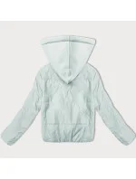 Dámska krátka bunda v svetlej pistáciovej farbe s kapucňou J Style (16M9236-176)