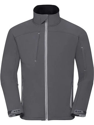 Russell Athletic 410M Pánska 3-vrstvová softshellová bunda Bionic 10.410M, farba iron grey