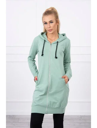Mikina s kapucňou tmavo mätová