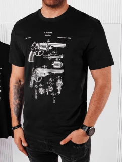 Pánske tričko s potlačou čierne FashionStreet RX5430