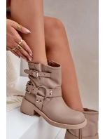 Dámske kožené nízke topánky s remienkami Zazoo 3644 Beige Dámske kožené nízke topánky s remienkami Zazoo 3644 Beige