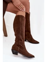 Kozaki Prírodný semiš Vyhrievané Zazoo 4225 Brown