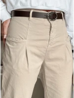 Dámske bavlnené nohavice CHINOSKA light beige FashionStreet UY2557 Dámske bavlnené nohavice CHINOSKA light beige FashionStreet UY2557