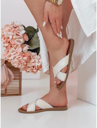 Dámske slamené žabky SOLINIA white FashionStreet ZY0925