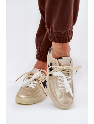 Niskie Buty Sportowe Damskie Złote Zelevelis