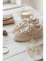 Ozdobené dámské tenisky béžové Calissea