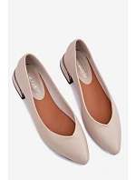 Baleríny Vinceza Béžové na nízkém podpatku