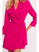 M796 Oblek s golierom - fuchsiový