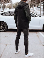 Pánska prechodná bunda do dažďa čierno-zelená FashionStreet TX4917