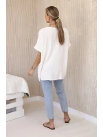 Nadrozmerná blúzka s príveskom svetlo béžová