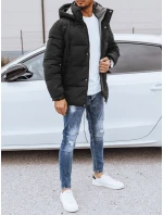 Pánska zimná prešívaná bunda čierna FashionStreet TX4463 Pánska zimná prešívaná bunda čierna FashionStreet TX4463