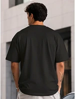 Pánske základné bavlnené oversize čierne tričko FashionStreet RX5682