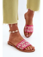 Klapki Damskie Na Płaskim Obcasie Fuksja Traivea