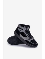 Zamszowe Sneakersy Męskie Big Star OO174303 Hi-Poly System Czarno-Szare