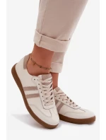 Zazoo N1068 Dámske kožené nízke tenisky Beige