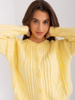 Svetložltý dámsky sveter s gombíkmi