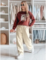 Dámske tepláky so širokými nohavicami DRESMOOD PREMIUM béžová FashionStreet UY2689