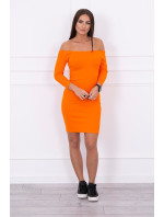 Priliehavé šaty - rebrované oranžové
