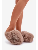 Futrzane Kapcie Damskie Ciemnobeżowe Wladisa