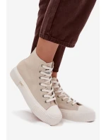 Trampki Damskie Na Platformie LEE 50253002.35E ISLA WOMEN MID Beżowe