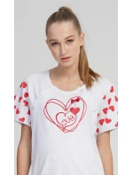Dámska tehotenská nočná košeľa Love Light Grey Printed - Vienetta Dámska tehotenská nočná košeľa Love Light Grey Printed - Vienetta