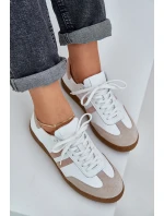 Dámske kožené čižmy N1068 white and beige - Zazoo