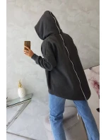 Zateplená mikina so zipsom na chrbte grafitová Zateplená mikina so zipsom na chrbte grafitová