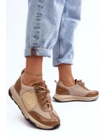 Damskie Buty Sportowe Skórzane Maciejka 06295-04 Beżowe Damskie Buty Sportowe Skórzane Maciejka 06295-04 Beżowe
