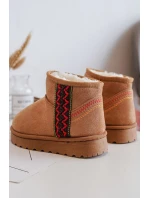 Śniegowce Botki Ocieplane Dziecięce Camel Leonora