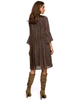 S237 Šifónové šaty so zaväzovaním pri krku - model 1